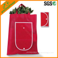 Recycle foldable pp non woven shopping bag with button